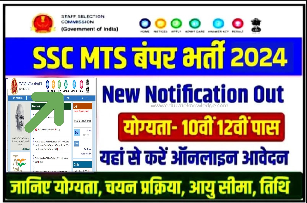 SSC MTS Notification 2024 SSC ने जारी किया MTS का Best नोटिफिकेशन जारी